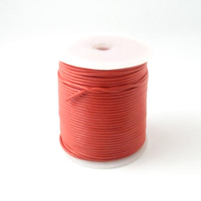 Leather cord, red/coral, 1.5mm, 2m