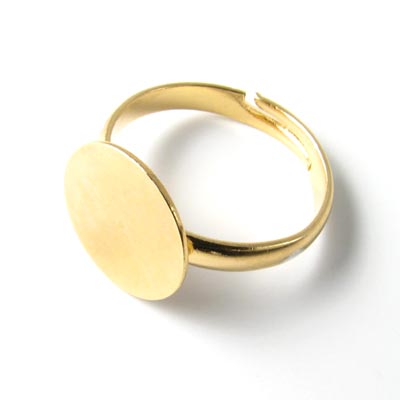 Finger ring, gilded brass, 10mm plate. 54-58. Adjustable, 1pc