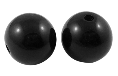 Acrylic beads, 20mm, round, black, 6pcs.
