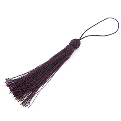 Tassel, brown, 11cm, with cord, 1pc.