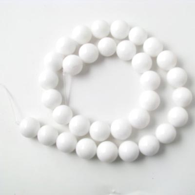 Candy jade, whole strand, white, 6mm, 64pcs.