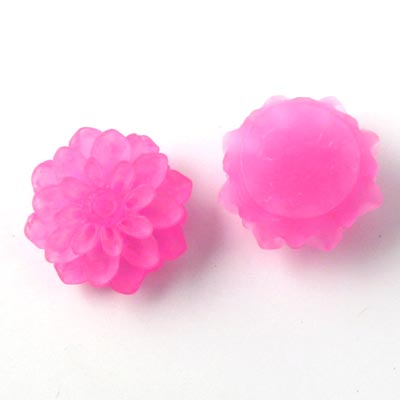 Resin dahlia, frosted, pink, 16x8mm, 2pcs.