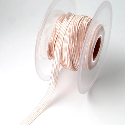 silk ribbon, champagne, striped, width 8mm, 2m