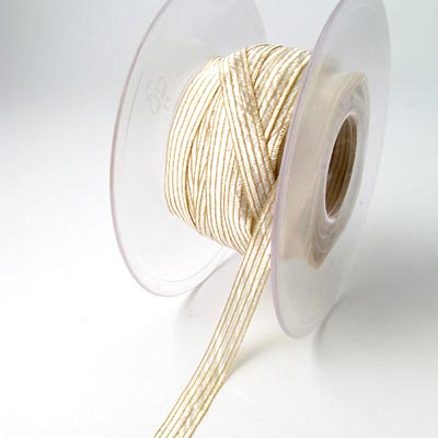 silk ribbon, light golden, striped, width 8mm, 2m