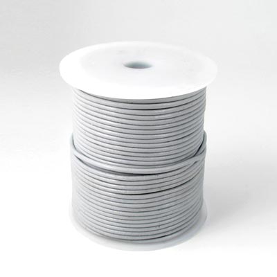 Leather cord, complete reel, light grey, 3mm, 25m