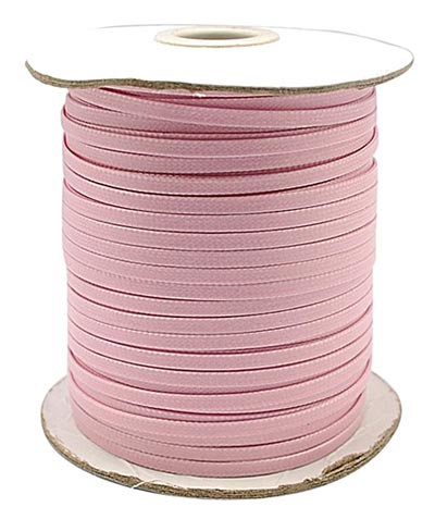 Waxed cotton cord, spool, broad, flat, pink, 4mm, 90m