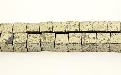 Pyrite, full strand, cube, 6x6x6mm, 60pcs.