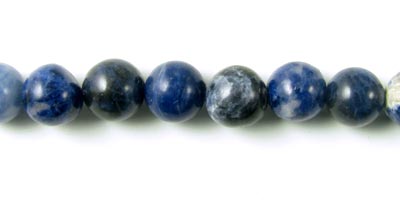 Sodalite, entire strand of beads, blue-white, round, 6mm, appx. 60pcs.
