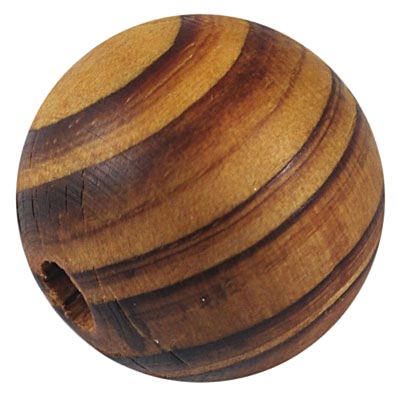 Wooden bead, pine, light brownish, 14mm, 6pcs.
