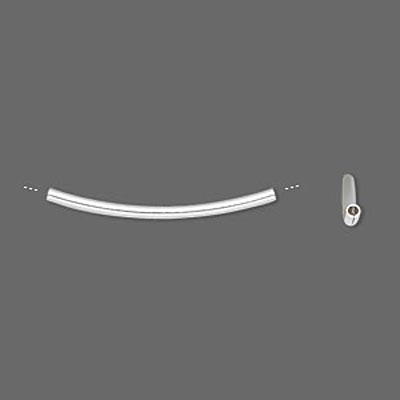 Curved tube, Sterling silver, 25x2mm, 1pc.