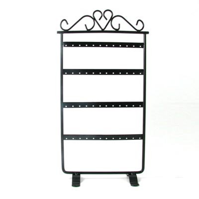 Jewelry display, black, for 24 pairs earrings, 31x17 cm, 4 rows, 1 pc