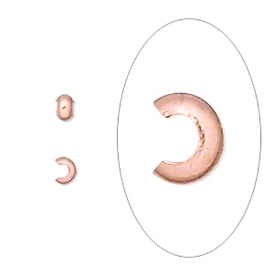 Crimp cover, bead tip, copper, 3mm. 20pcs.