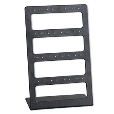 Jewelry display, black acrylic, small with 4 rows, 16x10cm