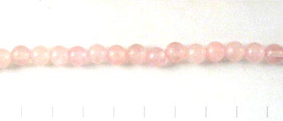 Rose quartz, round bead, light pink, 4mm, 20pcs.