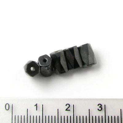 Facetted magnetic bead, black-metallic, 8x5mm, 10pcs.
