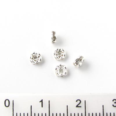 Crystal connector bead, transparent, 4x2mm, 6pcs.