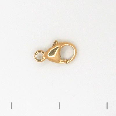 Lobster claw clasp, gilded sterling silver, 9x5mm., 1pc.