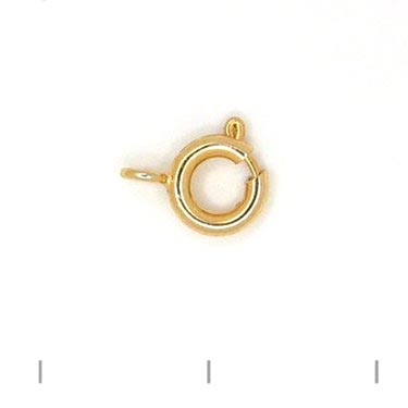 Springring clasp with (open) eye, gilded silver, ring diameter 6mm, 1pc.