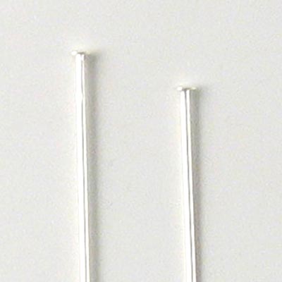 Headpin with plate, silver-plated, 50x0,6mm, 20pcs.