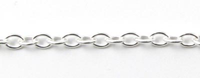 Cable chain, silver-plated, AR60, 0,6mm, 50cm