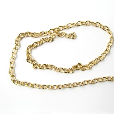 Cable chain open, AR60, gilded brass, 0,60mm, 50cm