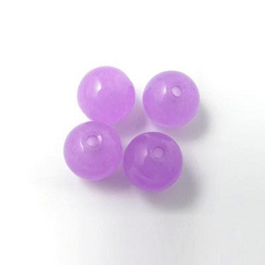 Jade bead, violet, round, 6mm, 10pcs.