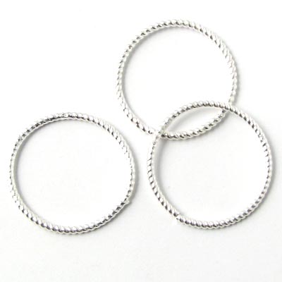 Twisted ring, Sterling silver 16x1mm, closed, 2pcs.