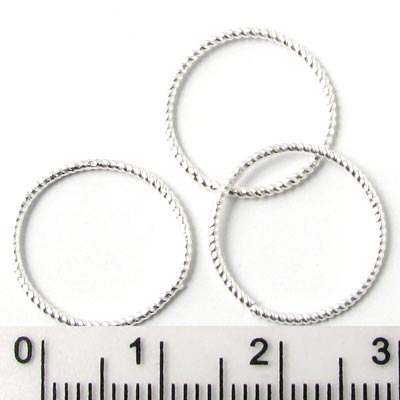 Twisted ring, Sterling silver 16x1mm, closed, 2pcs.