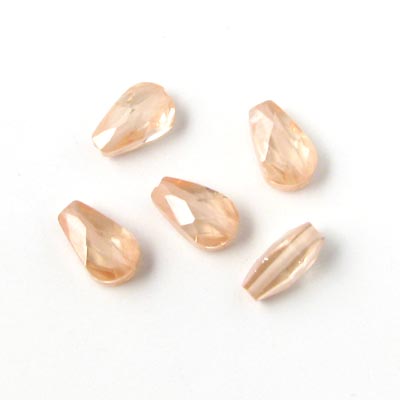 Zirconia, flat teardrops, light brown, 7 x 5mm, 4 pcs.