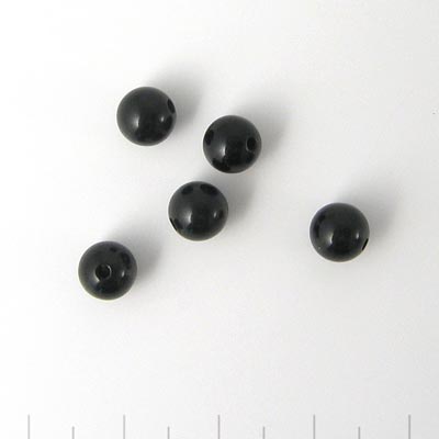 Onyx bead, black, round, 6mm, 10pcs.