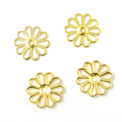 Gilded brass flower, daisy, 10pcs.