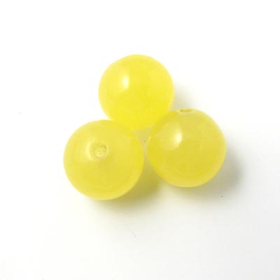 Jade bead, yellow, round, 6mm, 10pcs
