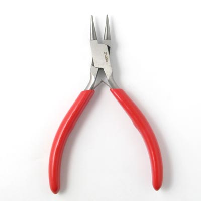 Round-nose pliers, red handle, Steel, good quality. 1pc