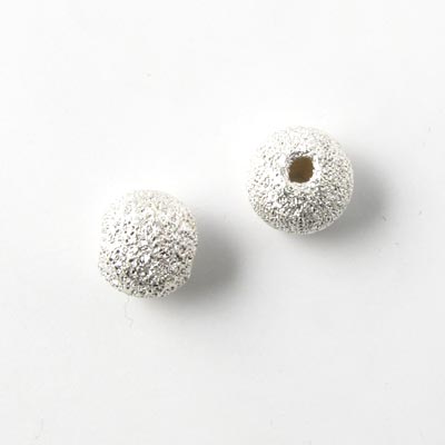 Silver stardust bead, 8mm, 1pc