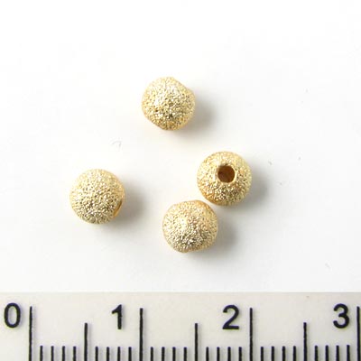 Stardust bead, gilded silver, diameter, 5mm, 4pcs.