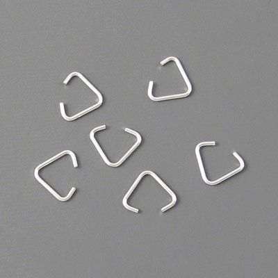 Triangular jumpring, silver-plated brass, 6mm. 20pcs.