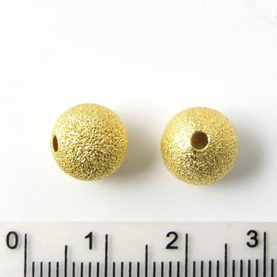 Gilded brass stardust bead, 6mm, 10pcs