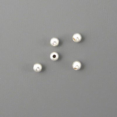 Silver bead, through-drilled, round, 2,5mm, 10pcs.