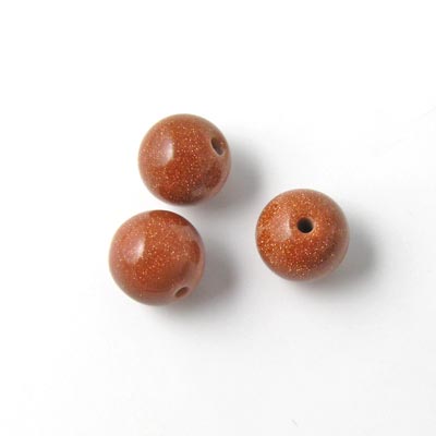 Brown golden sandstone, round bead, 8mm, 6pcs.