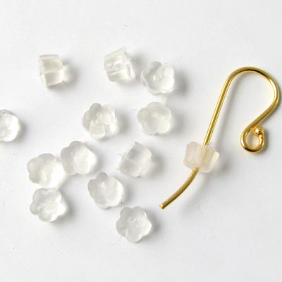 Rubber earnuts, flowers, for earwires and earstuds, appx. 50pcs