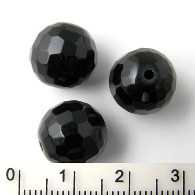 Onyx bead, faceted, 12mm, 2pcs.