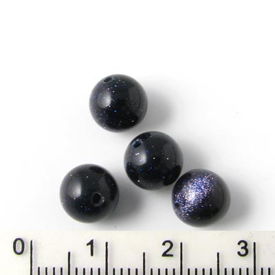 Blue Golden Sandstone, full strand, round bead, 10 mm. 39 pcs