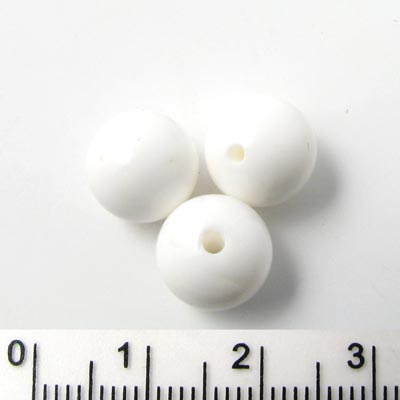 Candy jade beads, white, round, 12mm, 6pcs.