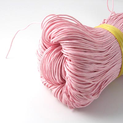 Waxed cotton cord, pink, thickness 2mm, 2m