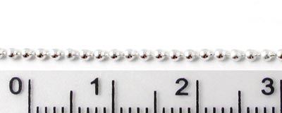 Ball chain, silver-plated brass, 2mm, 1 meter, 