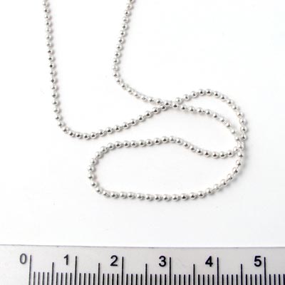Ball chain, silver-plated brass, 1,5mm, 1m.