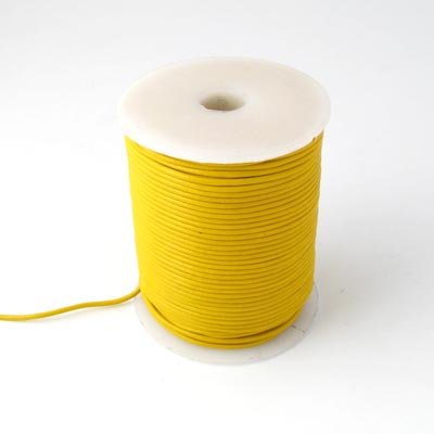Leather cord, yellow, 1mm, 2m