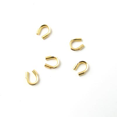Wire protector, tube, for tigertail, gilded silver, 4.5x4.5mm, 6pcs.