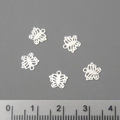 Silhouette-charm, butterfly, 8mm, 50pcs.