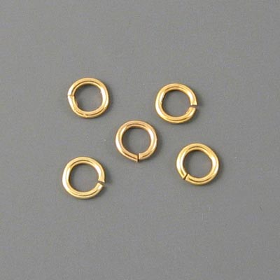 Jumpring, gilded silver, open, 7x1mm, 10pcs